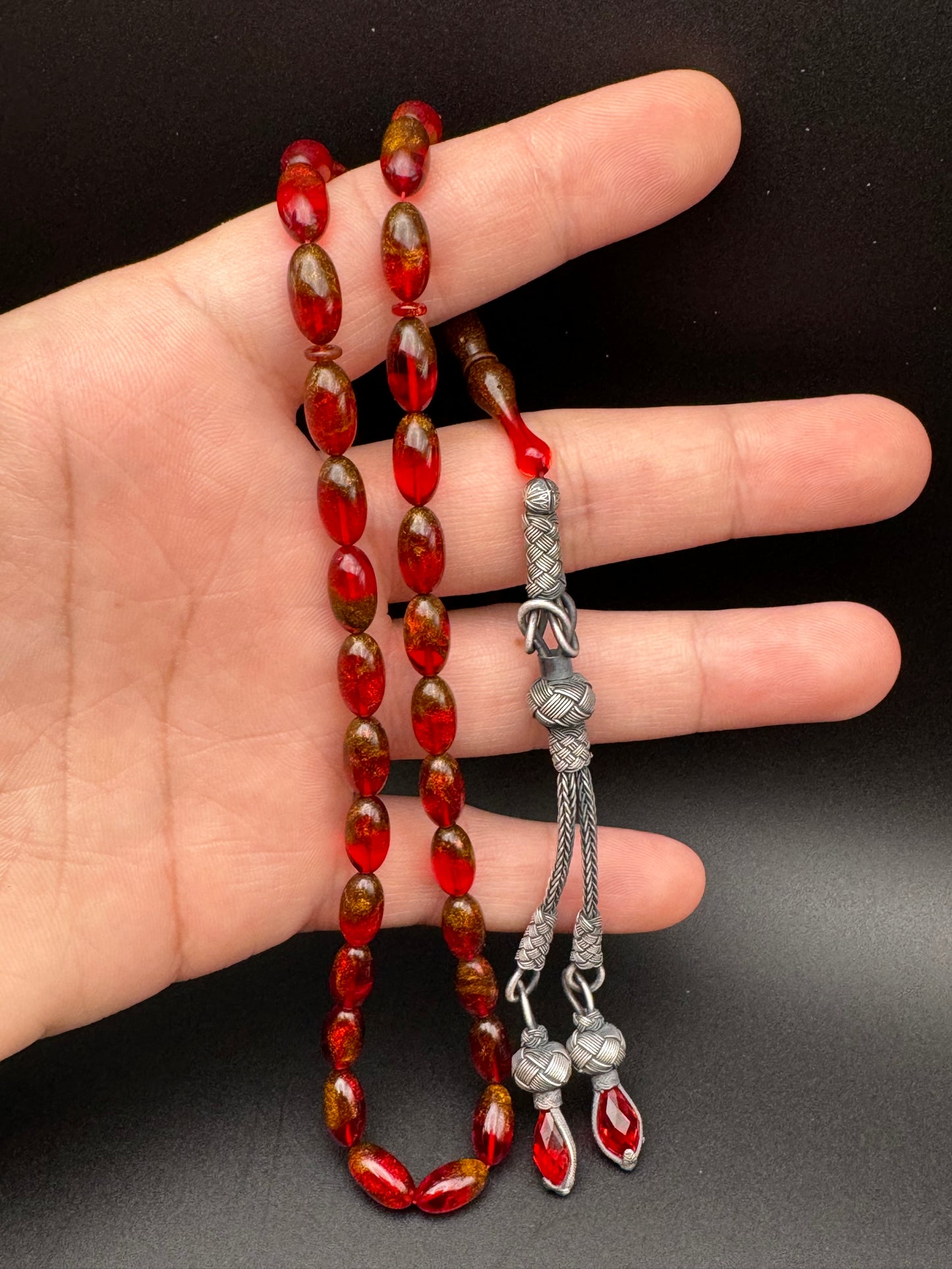 Sunlit Prayer Beads with silver (Worry Beads)